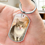 steel Custom Photo Keepsake Personalized Cat Memorial Keychain Loss of Gift