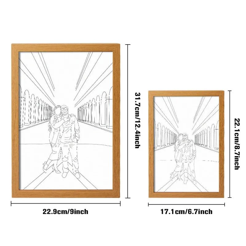 Custom Photo Lamp Personalized Line Art Light Valentine's Day Gift for Her - DiyGiftly