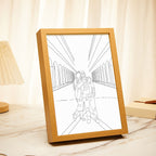 Custom Photo Lamp Personalized Line Art Light Valentine's Day Gift for Her - DiyGiftly