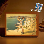 Custom Photo Lamp Personalized Line Art Light Valentine's Day Gift for Her - DiyGiftly