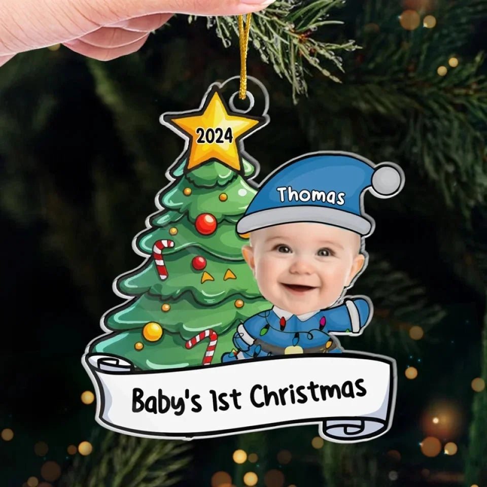 Custom Photo Let's Rock Around The Christmas Tree And Make Merry Memories - Family Personalized Custom Ornament - Acrylic Custom Shaped - Christmas Gift For Baby Kids, Newborn Baby 671397 - DiyGiftly