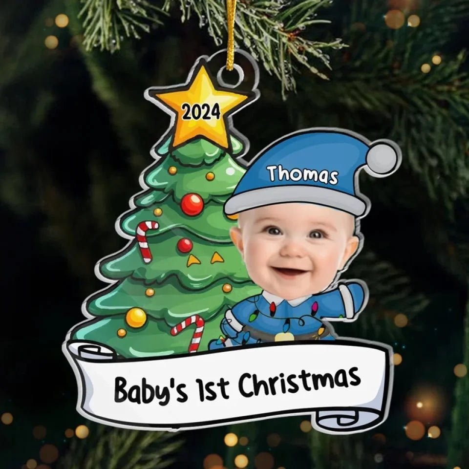 Custom Photo Let's Rock Around The Christmas Tree And Make Merry Memories - Family Personalized Custom Ornament - Acrylic Custom Shaped - Christmas Gift For Baby Kids, Newborn Baby 671397 - DiyGiftly