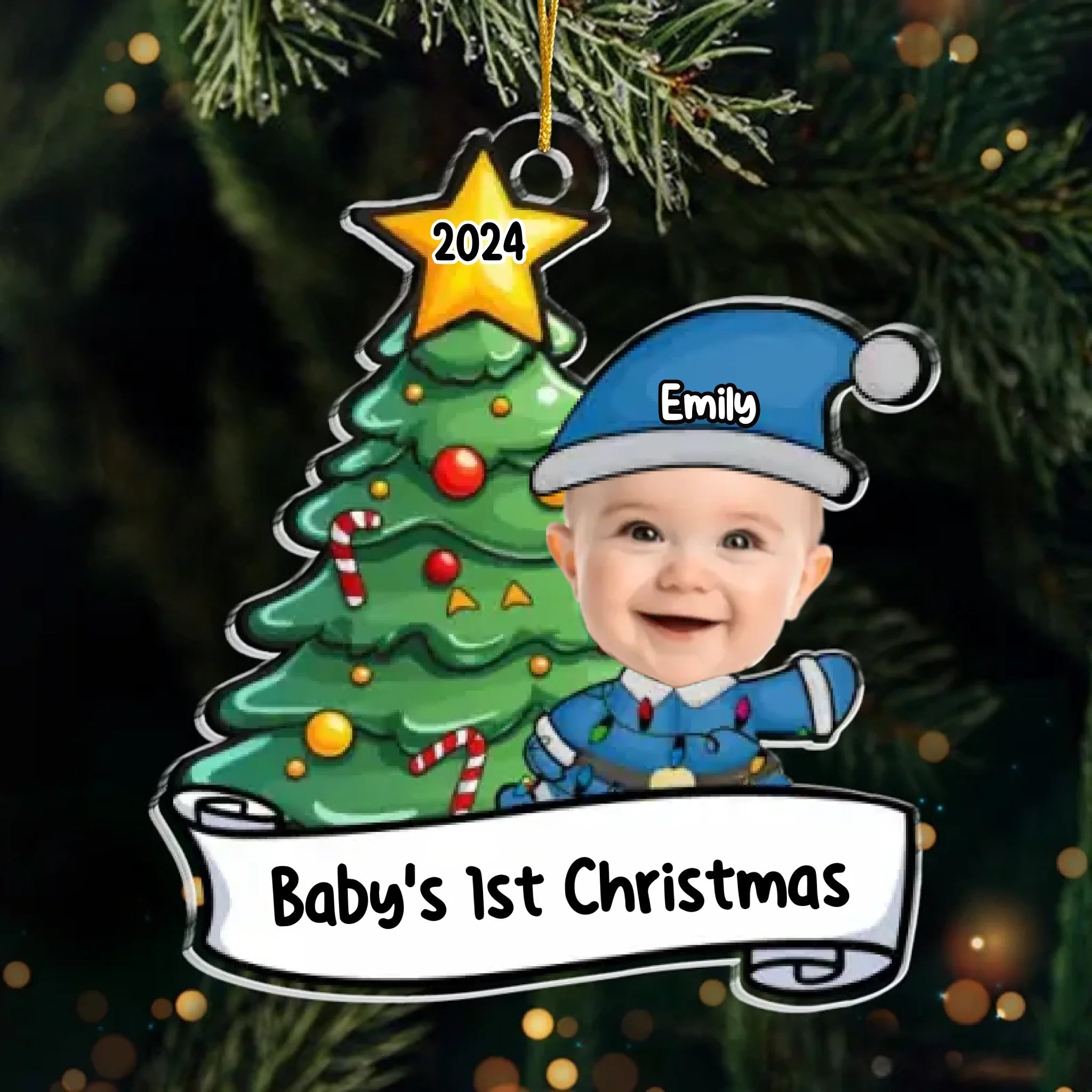 Custom Photo Let's Rock Around The Christmas Tree And Make Merry Memories - Family Personalized Custom Ornament - Acrylic Custom Shaped - Christmas Gift For Baby Kids, Newborn Baby 671397 - DiyGiftly