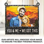 Custom Photo Life Is Better With You By My Side - Couple Personalized Window Hanging Suncatcher - Gift For Husband Wife, Anniversary 666767 - DiyGiftly