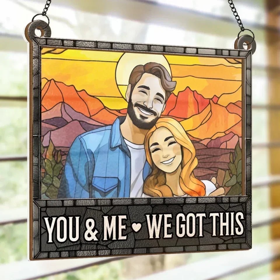 Custom Photo Life Is Better With You By My Side - Couple Personalized Window Hanging Suncatcher - Gift For Husband Wife, Anniversary 666767 - DiyGiftly