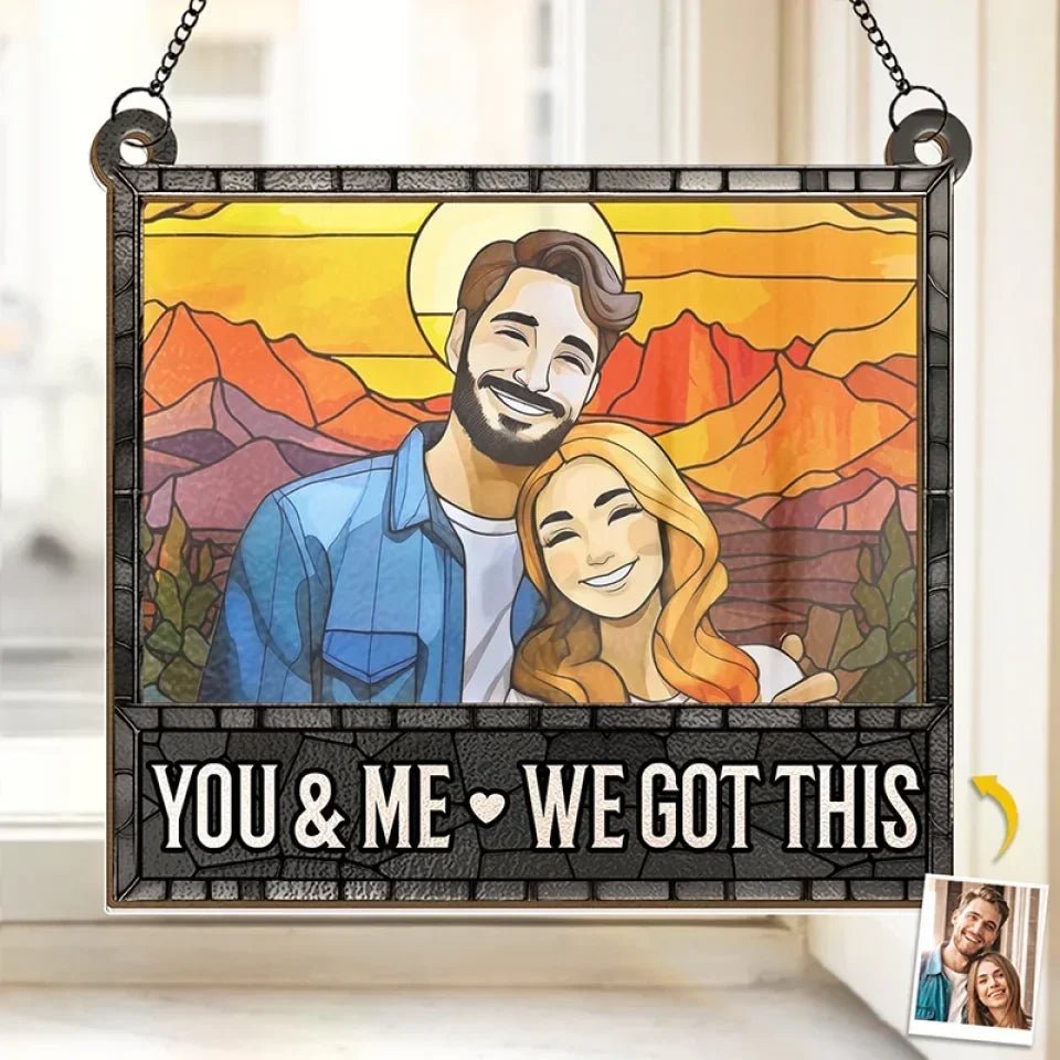 Custom Photo Life Is Better With You By My Side - Couple Personalized Window Hanging Suncatcher - Gift For Husband Wife, Anniversary 666767 - DiyGiftly