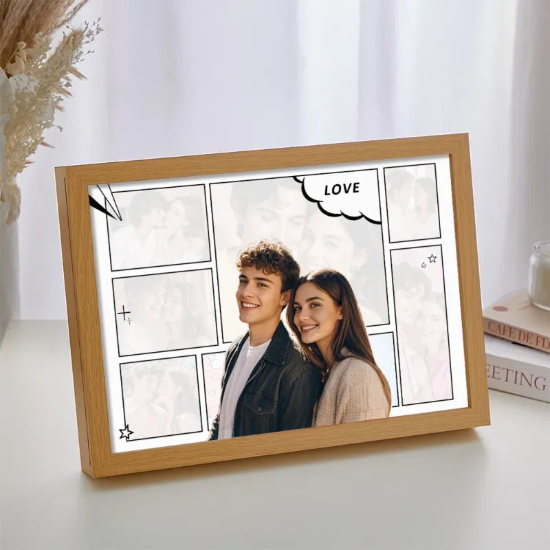 Custom Photo Light Photo Collage Love Couple Lamp Anniversary Gifts Valentines Gift Christmas Gift - DiyGiftly