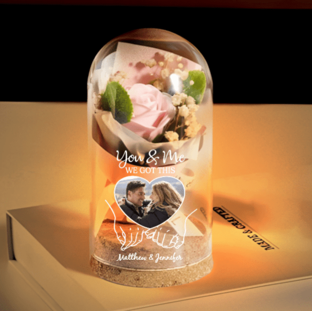 Custom Photo Light Up Dandelion In Glass Dome - Personalized Anniversary Wedding Gifts For Husband And Wife, Him And Her - Our Story, Our Way 12067072 - DiyGiftly