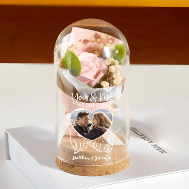 Custom Photo Light Up Dandelion In Glass Dome - Personalized Anniversary Wedding Gifts For Husband And Wife, Him And Her - Our Story, Our Way 12067072 - DiyGiftly