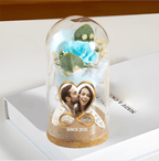 Custom Photo Light Up Eternal Rose In Glass Dome - Personalized Anniversary Wedding Gifts For Husband And Wife, Him And Her - Love In Full Bloom 01618688 - DiyGiftly