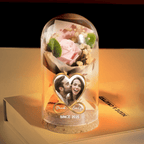 Custom Photo Light Up Eternal Rose In Glass Dome - Personalized Anniversary Wedding Gifts For Husband And Wife, Him And Her - Love In Full Bloom 01618688 - DiyGiftly