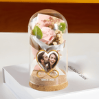 Custom Photo Light Up Eternal Rose In Glass Dome - Personalized Anniversary Wedding Gifts For Husband And Wife, Him And Her - Love In Full Bloom 01618688 - DiyGiftly