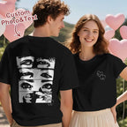 Custom Photo Line Art Style T-shirt Personalized Eyes Shirt for Couple Valentines Gift - DiyGiftly