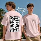Custom Photo Line Art Style T-shirt Personalized Eyes Shirt for Couple Valentines Gift - DiyGiftly
