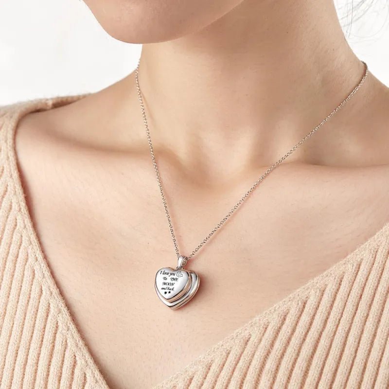 gifts for wife Love Her Always - Heartfelt Gift - Photo Locket Necklace I Love You to The Moon and Back Locket Pendant 4 Phot
