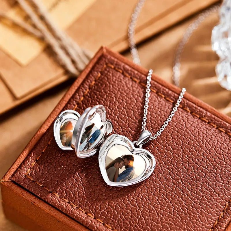 gifts for wife Love Her Always - Heartfelt Gift - Photo Locket Necklace I Love You to The Moon and Back Locket Pendant 4 Phot