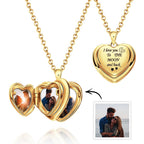 gifts for wife Love Her Always - Heartfelt Gift - Photo Locket Necklace I Love You to The Moon and Back Locket Pendant 4 Phot