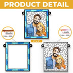 Custom Photo Love You More Every Day - Couple Personalized Window Hanging Suncatcher - Gift For Husband Wife, Anniversary 660537 - DiyGiftly