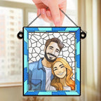 Custom Photo Love You More Every Day - Couple Personalized Window Hanging Suncatcher - Gift For Husband Wife, Anniversary 660537 - DiyGiftly