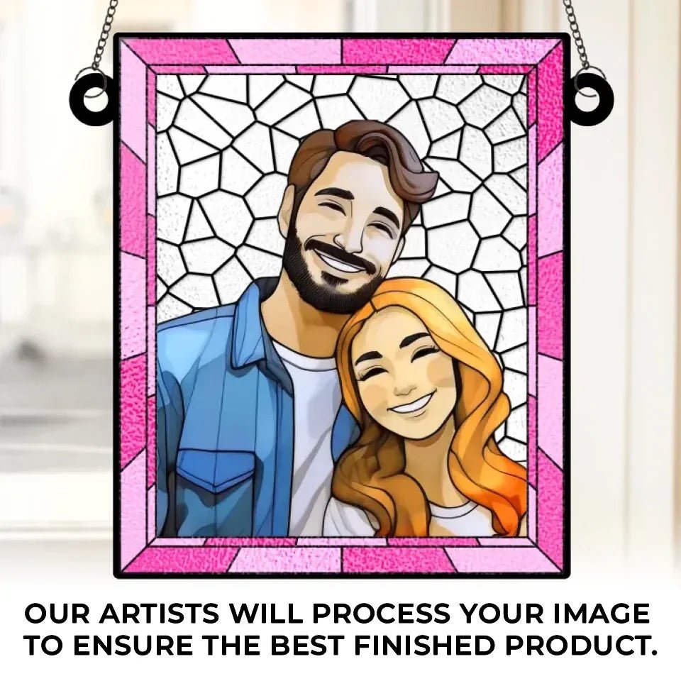 Custom Photo Love You More Every Day - Couple Personalized Window Hanging Suncatcher - Gift For Husband Wife, Anniversary 660537 - DiyGiftly