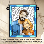 Custom Photo Love You More Every Day - Couple Personalized Window Hanging Suncatcher - Gift For Husband Wife, Anniversary 660537 - DiyGiftly