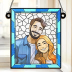 Custom Photo Love You More Every Day - Couple Personalized Window Hanging Suncatcher - Gift For Husband Wife, Anniversary 660537 - DiyGiftly