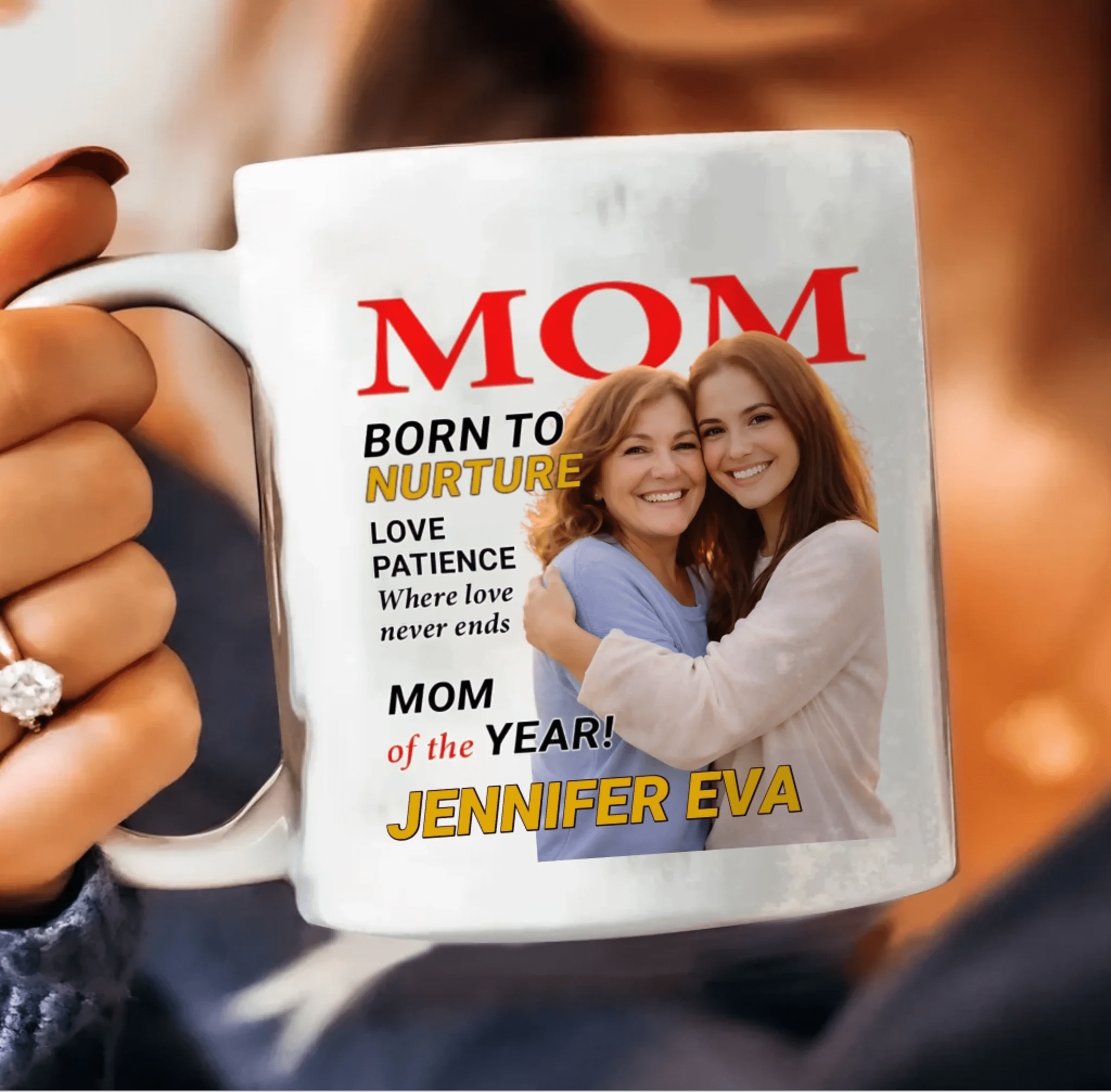 Custom Photo Magazine Cover Mug – Personalized Mother’s Birthday Gift, Mother Appreciation Present with Custom Picture & Name – A Heartwarming Keepsake That Reminds Us Life Comes With a Mother 1120389 - DiyGiftly
