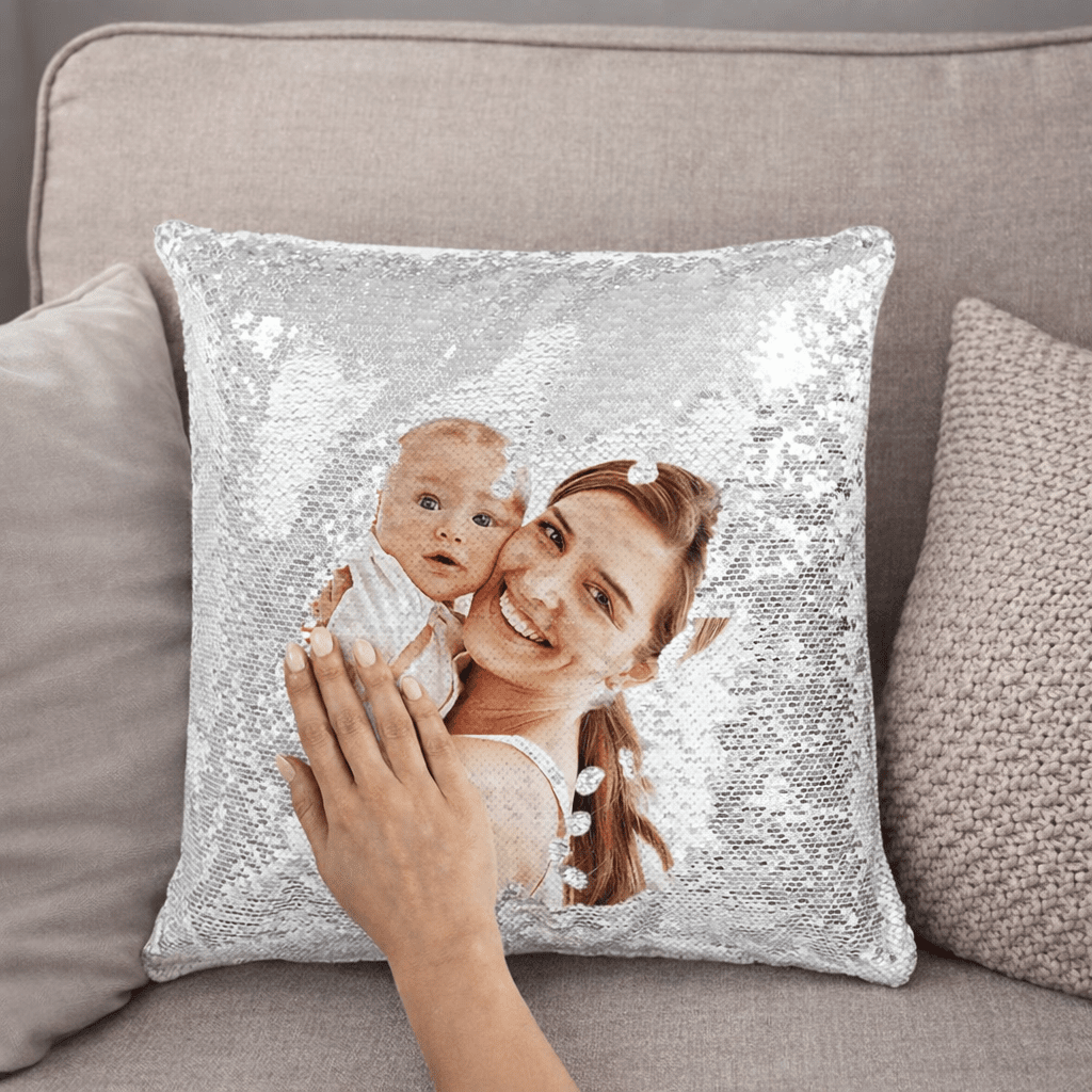 Custom Photo Magic Sequin Pillowcase Cover Only (Insert Not Included) – Multiple Colors - DiyGiftly