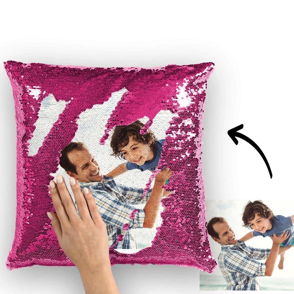 Custom Photo Magic Sequin Pillowcase Cover Only (Insert Not Included) – Multiple Colors - DiyGiftly
