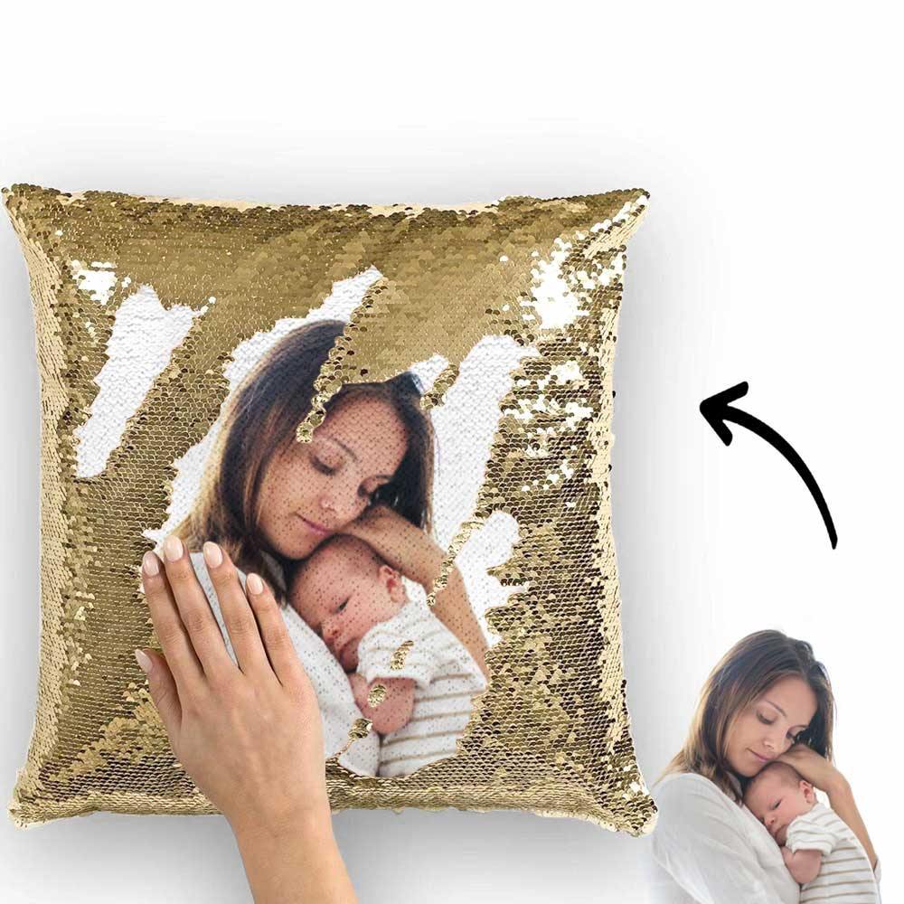 Custom Photo Magic Sequin Pillowcase Cover Only (Insert Not Included) – Multiple Colors - DiyGiftly