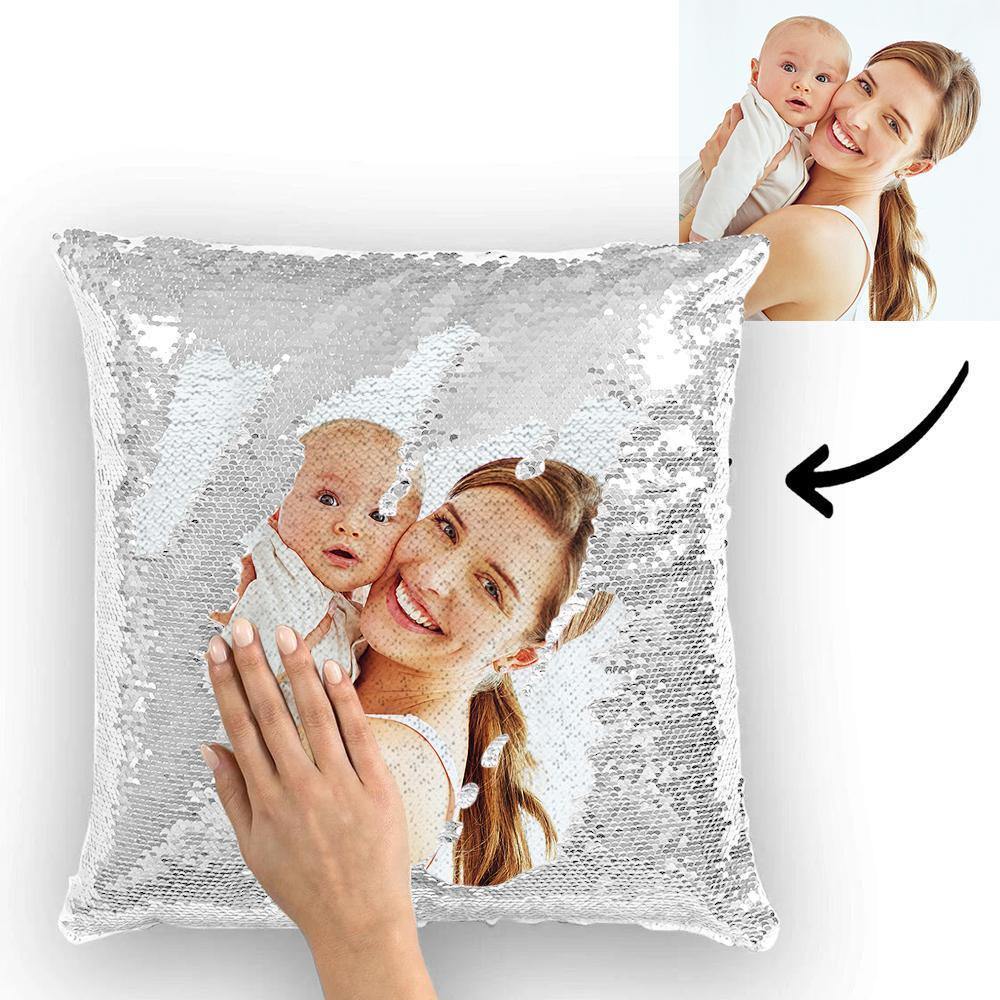 Custom Photo Magic Sequin Pillowcase Cover Only (Insert Not Included) – Multiple Colors - DiyGiftly