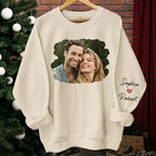 Custom Photo Meeting You Is The Best Thing That Ever Happened To Me - Couple Personalized Custom Unisex Sweatshirt With Design On Sleeve - Gift For Husband Wife, Anniversary 678809 - DiyGiftly