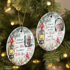 Custom Photo Memorial Someone We Love Is In Heaven - Personalized Circle Ceramic Ornament 687062 - DiyGiftly