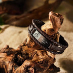 Custom Photo Men's Bracelet PU Leather Engraved Name and Date Men's Bracelet Best Valentine's Day Gift for Him - DiyGiftly
