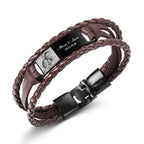 Custom Photo Men's Bracelet PU Leather Engraved Name and Date Men's Bracelet Best Valentine's Day Gift for Him - DiyGiftly