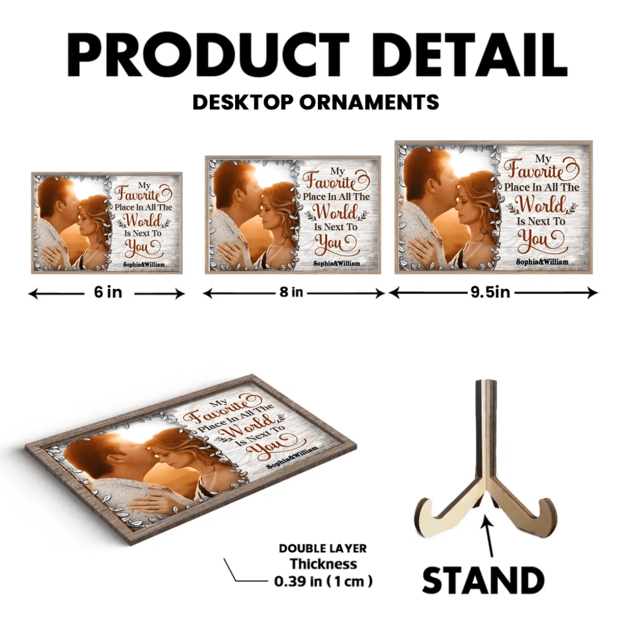 Custom Photo My Favorite Place In All The World Is Next To You - Gift For Couples - Personalized Custom Wooden Plaque 715457 - DiyGiftly