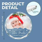 Custom Photo My First Christmas - Family Personalized Custom Circle Glass Ornament - Christmas Gift For Baby Kids, Newborn Baby 686012 - DiyGiftly