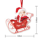 Custom Photo & Name Sleigh Acrylic Ornament – Personalized Christmas Tree Decoration - DiyGiftly