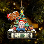 Custom Photo Nice List Santa Christmas Acrylic Money Holder Ornament 692293 - DiyGiftly