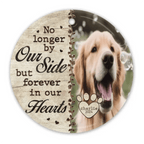 Custom Photo No Longer By Our Side - Memorial Personalized Custom Ornament - Ceramic Round Shaped - Christmas Gift, Sympathy Gift For Pet Owners, Pet Lovers 679806 - DiyGiftly