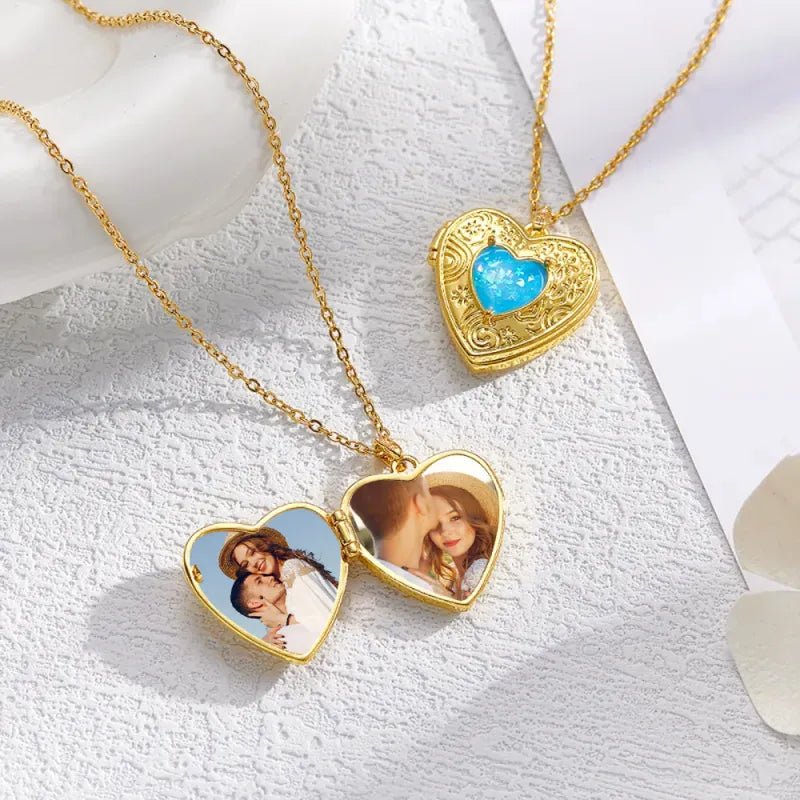 gifts for wife Cherish Every Moment - Personalized Keepsake - Photo Openable Necklace Trendsetting Love Heart Box Pendant GIf