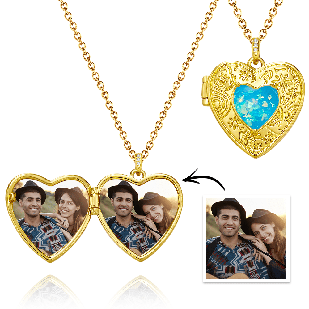 gifts for wife Cherish Every Moment - Personalized Keepsake - Photo Openable Necklace Trendsetting Love Heart Box Pendant GIf