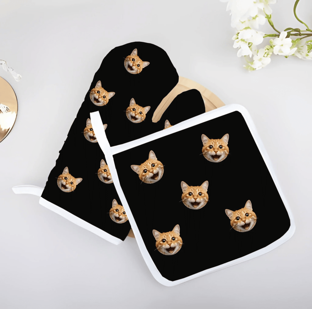Custom Photo Oven Mitt and Pot Holder Two Piece Set – Personalized Kitchen Accessories for Christmas or Birthday – Unique Gifts for Mom, Grandma, Dog & Cat Lovers – Custom Cooking Set with Picture – “Best Fur Mom Ever” Pet Lover Gift 1064949 - DiyGiftly