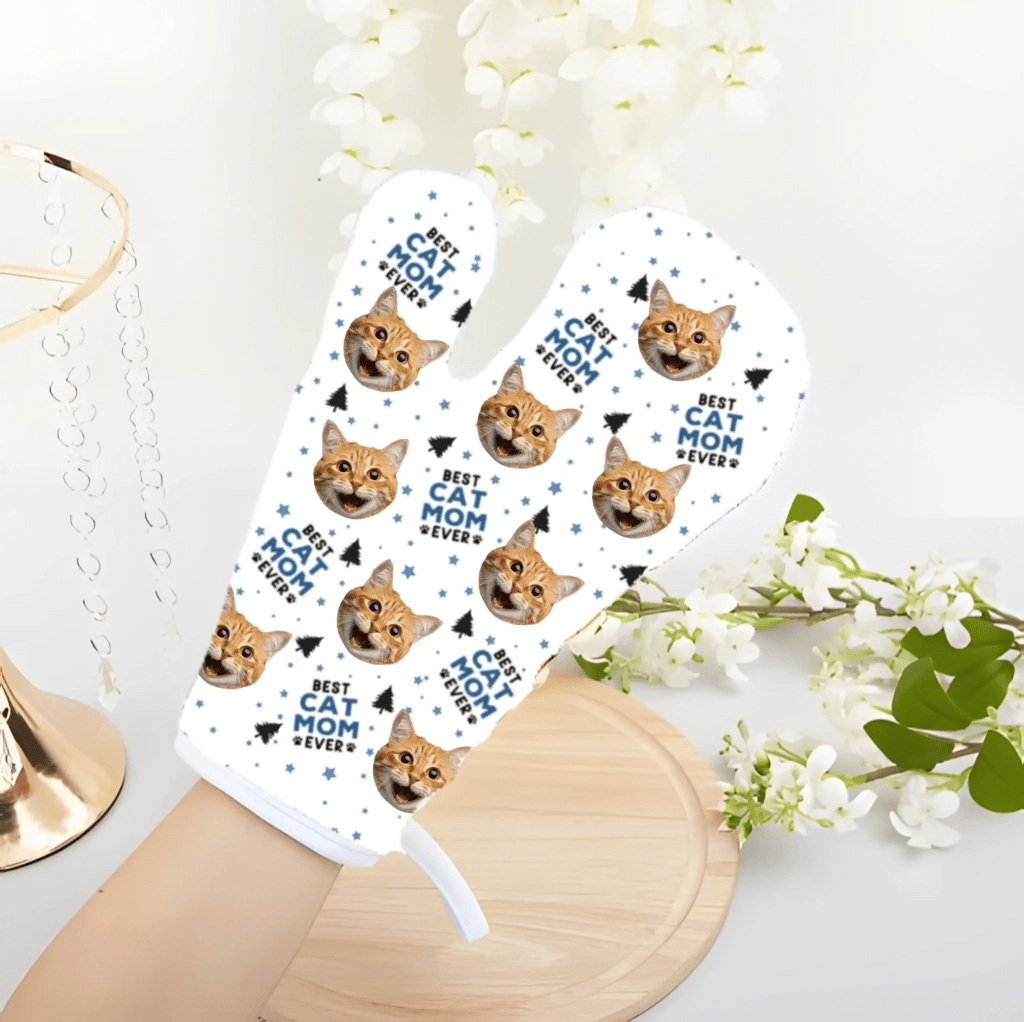 Custom Photo Oven Mitt and Pot Holder Two Piece Set – Personalized Kitchen Accessories for Christmas or Birthday – Unique Gifts for Mom, Grandma, Dog & Cat Lovers – Custom Cooking Set with Picture – “Best Fur Mom Ever” Pet Lover Gift 1064949 - DiyGiftly