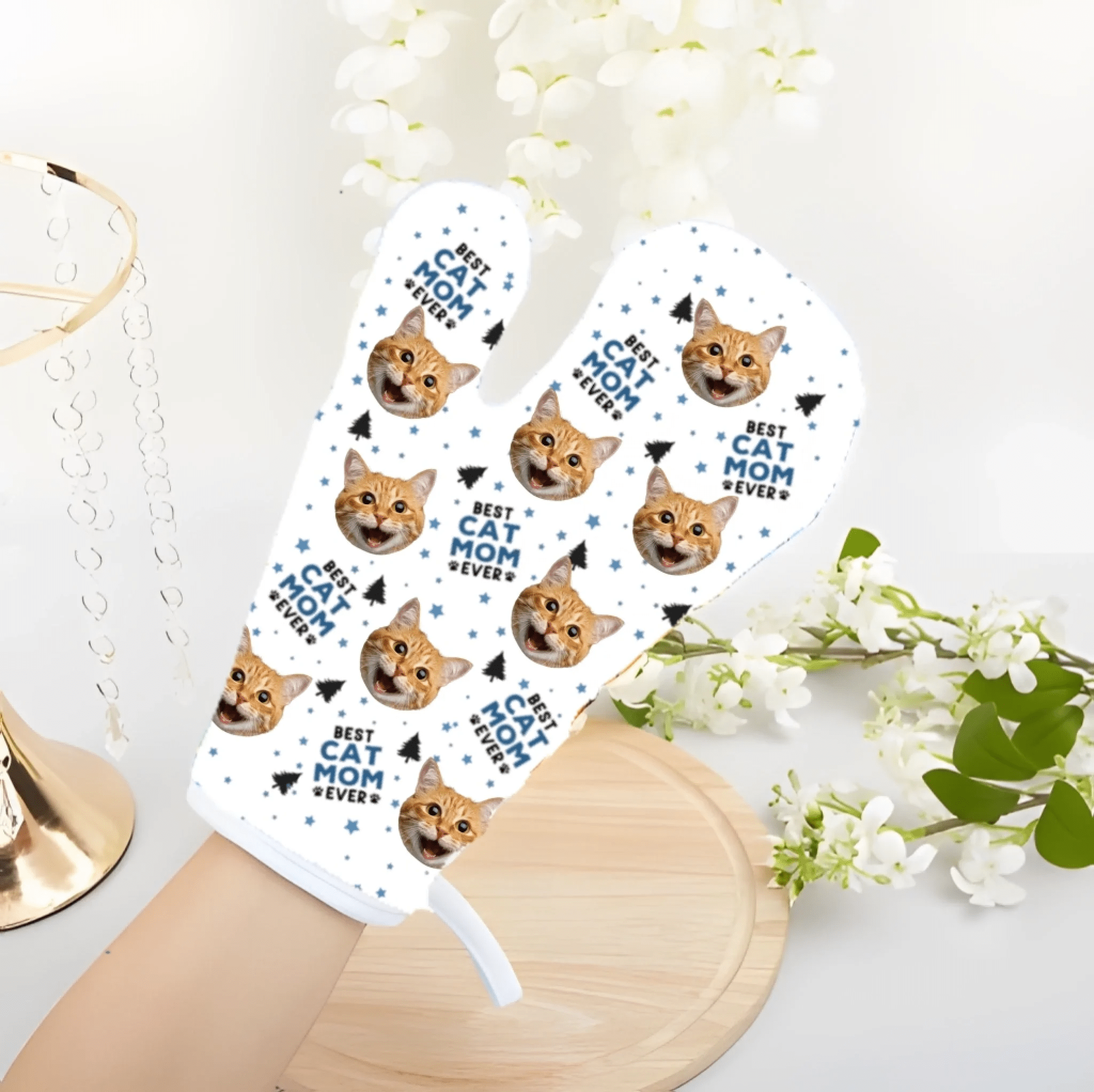 Custom Photo Oven Mitt and Pot Holder Two Piece Set – Personalized Kitchen Accessories for Christmas or Birthday – Unique Gifts for Mom, Grandma, Dog & Cat Lovers – Custom Cooking Set with Picture – “Best Fur Mom Ever” Pet Lover Gift 1064949 - DiyGiftly