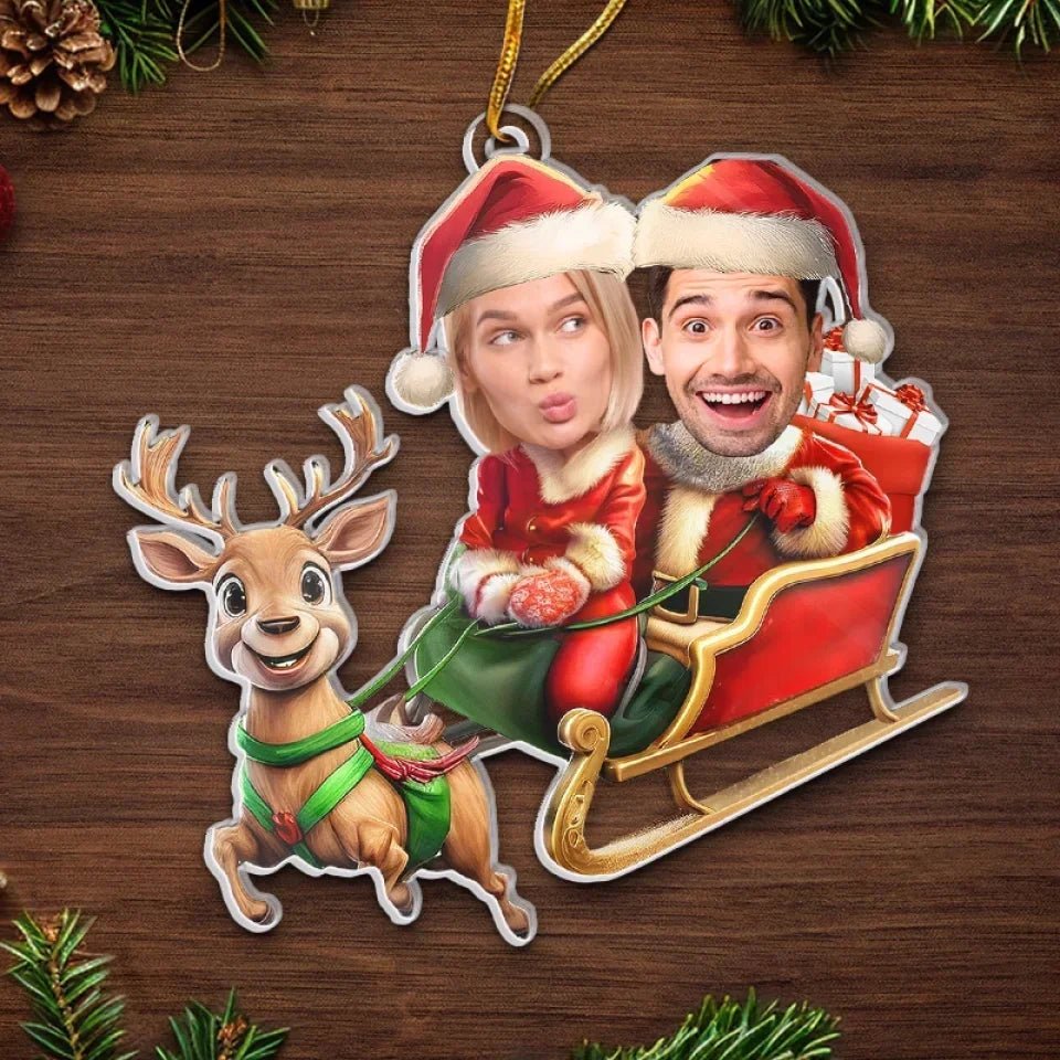 Custom Photo Planning To Sing A Sleighing Song Tonight - Couple Personalized Custom Ornament - Acrylic Custom Shaped - Christmas Gift For Husband Wife, Anniversary 677277 - DiyGiftly