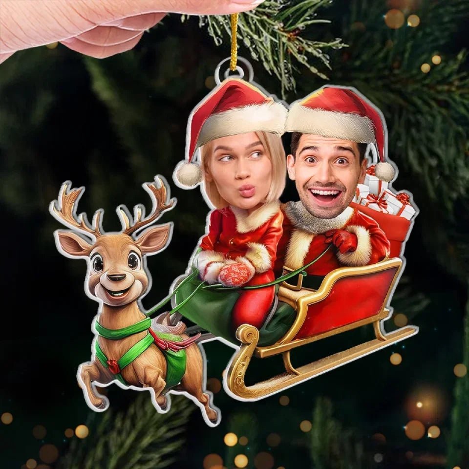 Custom Photo Planning To Sing A Sleighing Song Tonight - Couple Personalized Custom Ornament - Acrylic Custom Shaped - Christmas Gift For Husband Wife, Anniversary 677277 - DiyGiftly
