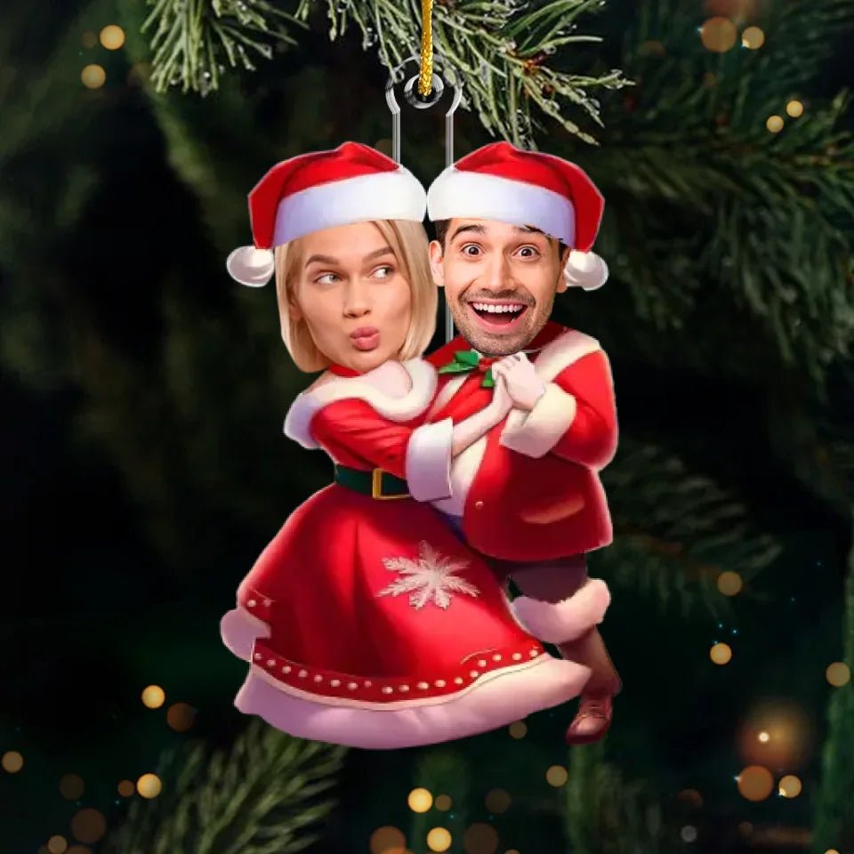 Custom Photo Planning To Sing A Sleighing Song Tonight - Couple Personalized Custom Ornament - Acrylic Custom Shaped - Christmas Gift For Husband Wife, Anniversary 677277 - DiyGiftly