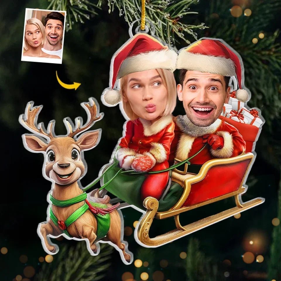 Custom Photo Planning To Sing A Sleighing Song Tonight - Couple Personalized Custom Ornament - Acrylic Custom Shaped - Christmas Gift For Husband Wife, Anniversary 677277 - DiyGiftly