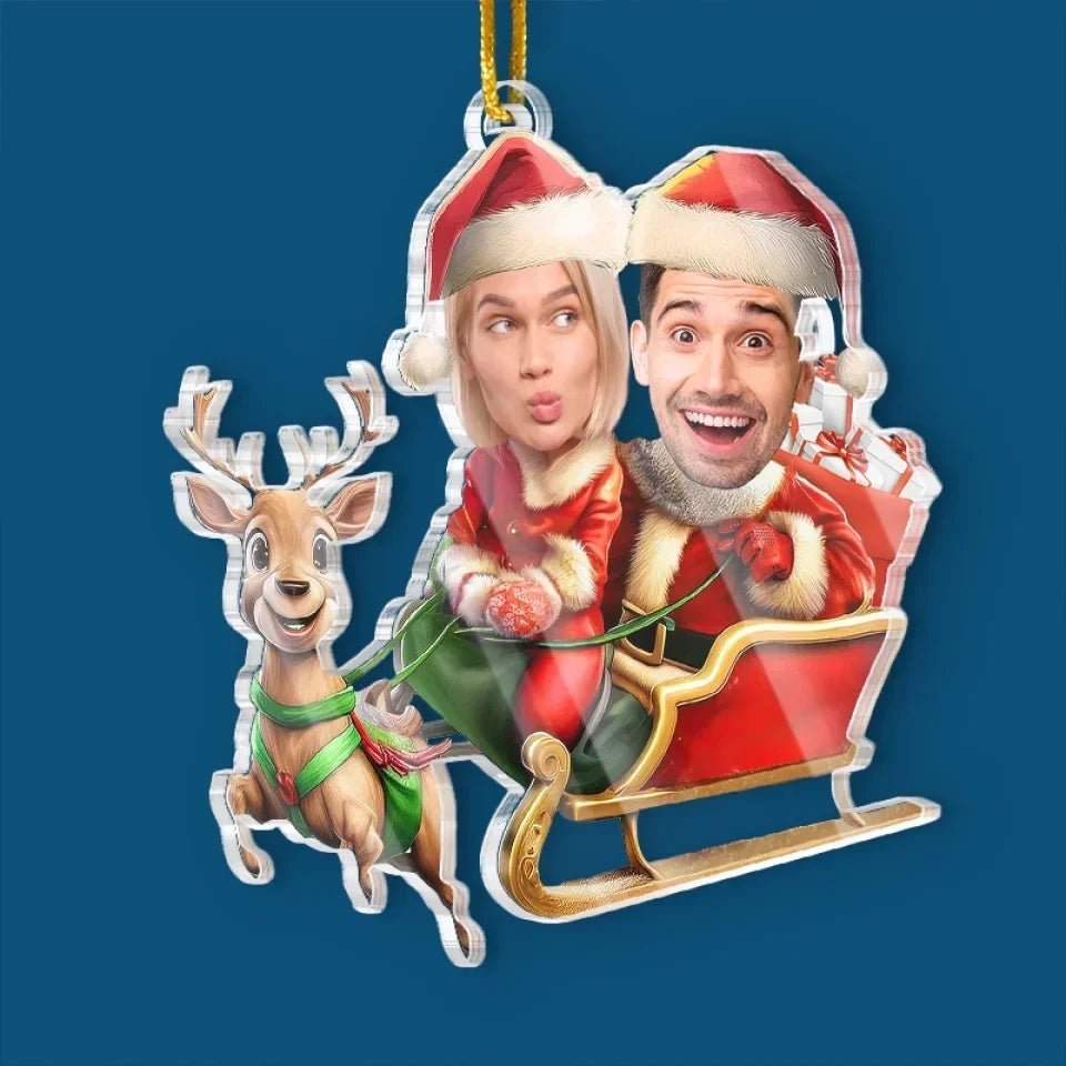 Custom Photo Planning To Sing A Sleighing Song Tonight - Couple Personalized Custom Ornament - Acrylic Custom Shaped - Christmas Gift For Husband Wife, Anniversary 677277 - DiyGiftly